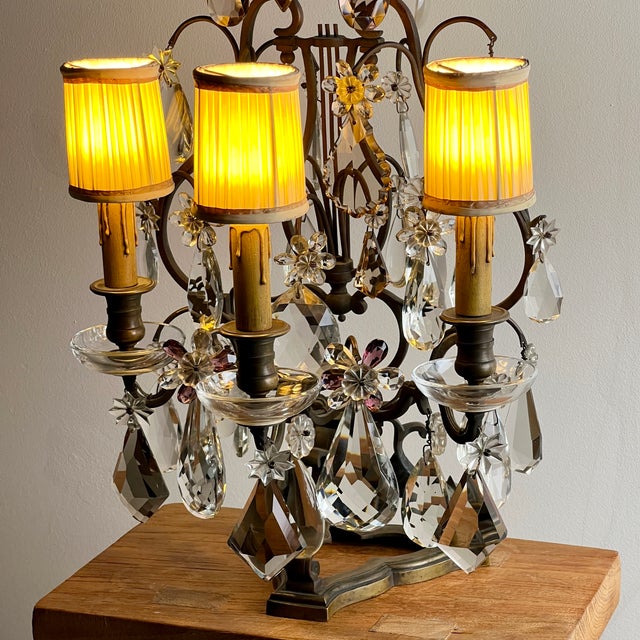 Antique French Bronze 3- Arm Table Lamp, 1890s For Sale - Image 13 of 17