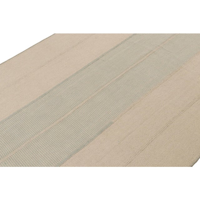 Rug & Kilim Rug & Kilim’s Contemporary Kilim in Blue & Beige For Sale - Image 4 of 7