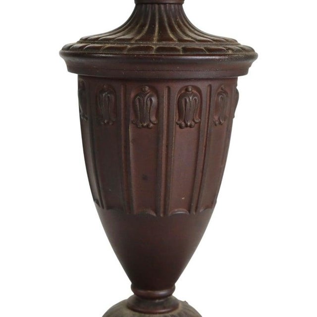 1920s Arts & Crafts Bradley & Hubbard Style 6-Panel Slag Glass Lamp Unsigned C1920 For Sale - Image 5 of 11