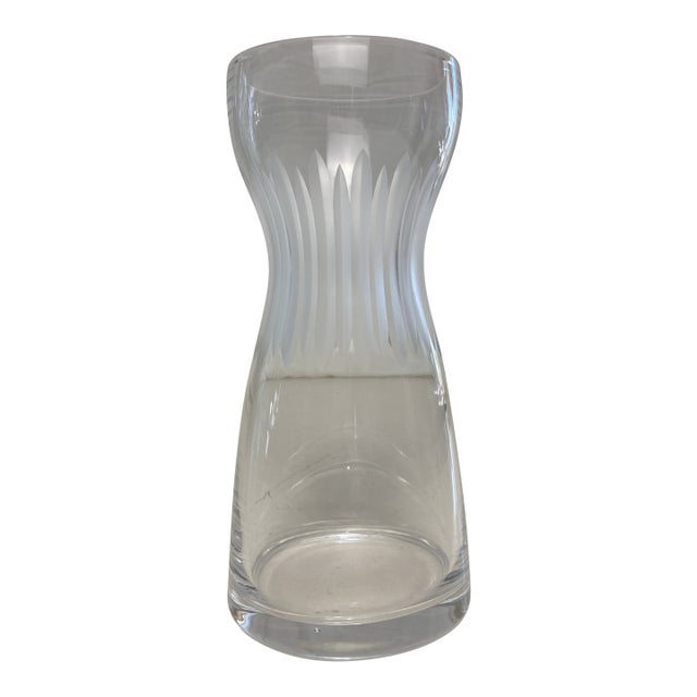 Sophisticated Hourglass Crystal Vase For Sale