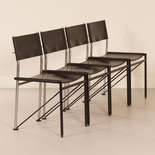 Dining Chairs by Arnold Merckx for Metaform, 1980s, Set of 4 For Sale - Image 3 of 14