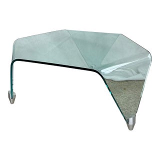 Sculptural Triangular Bent Glass Cocktail Table | Attributed to Fiam Italia | Italy, Circa 1970s–1980s For Sale