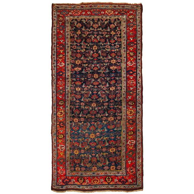 PERSIAN ANTIQUE BIJAR (BIDJAR) RUNNER RUG Western Persia, circa 1920 Item # 404KJT12P A rich and timeless Persian Bijar...