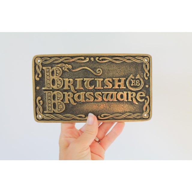 English Vintage "British Brassware" Plaque For Sale - Image 3 of 5