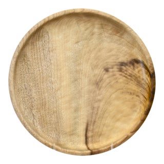 Late 20th Century Hand Turned Wood Tray For Sale