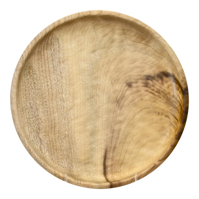 Late 20th Century Hand Turned Wood Tray For Sale