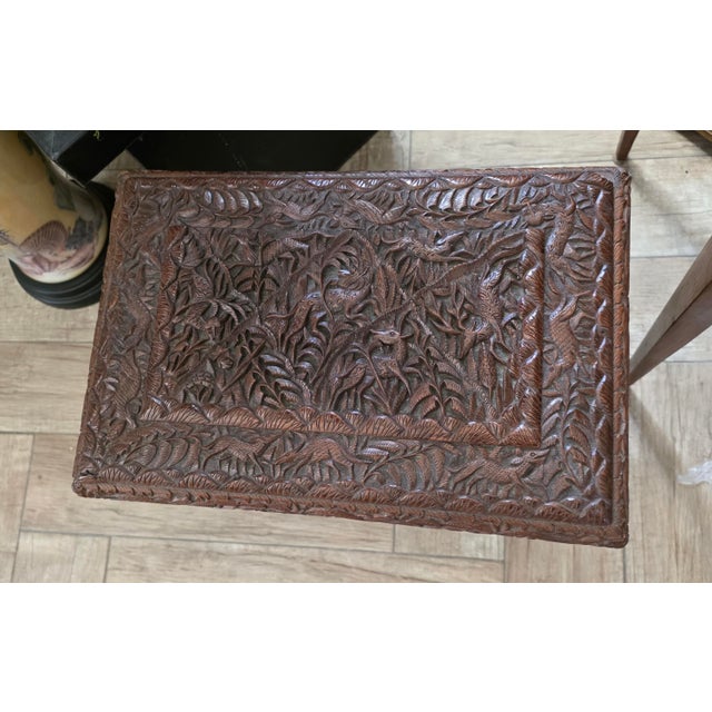Heavily Carved Sandalwood Jewelry Chest For Sale - Image 10 of 17