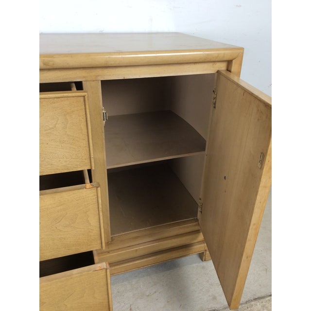 Mid Century Modern Credenza With Limed Oak Finish & Brass Hardware For Sale - Image 15 of 18