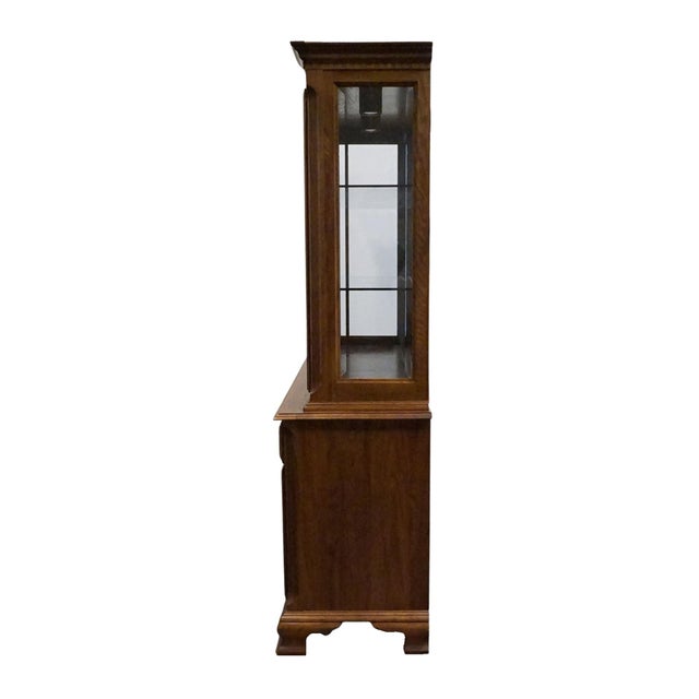 Keller Furniture Solid Cherry Traditional Style 56" Buffet W. Lighted Display China Cabinet For Sale - Image 14 of 15