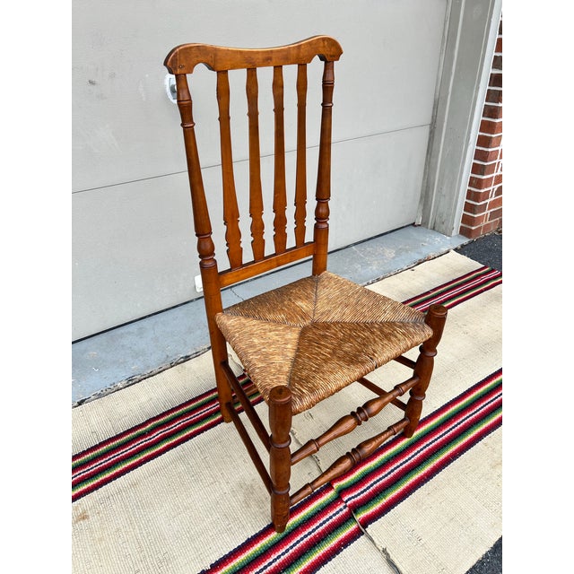 A Antique Country Bannister Back Sidechair, New England, Circa 1750’s Connecticut or Rhode Island circa 1750's Nicely...