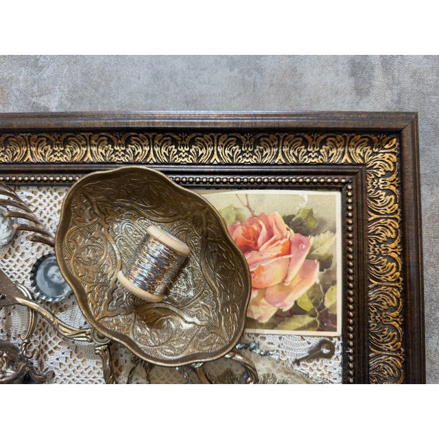Vintage Framed Brass Assemblage Wall Decor For Sale - Image 15 of 16