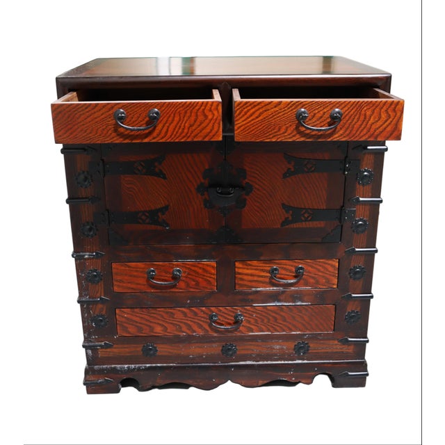 Vintage Korean Tansu Chest With Iron Hardware For Sale - Image 4 of 18