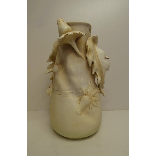 Art Nouveau Porcelain Thistles Vases attributed to Amphora / Riessner, Stellmacher, & Kessel, 1890s, Set of 2 For Sale - Image 12 of 18