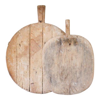 Stacked Antique French Charcuterie Bread Boards For Sale