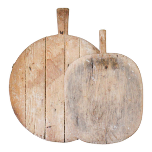 Stacked Antique French Charcuterie Bread Boards