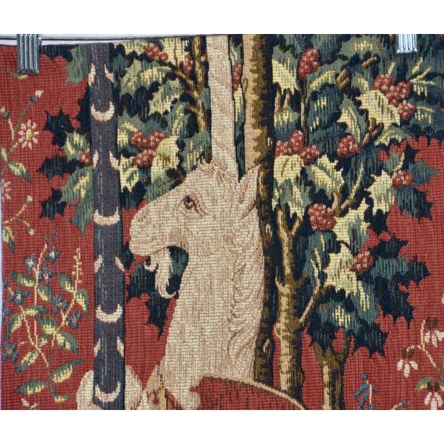 Contemporary 1980s Allan Waller Ltd. Point De l'Halluin Tapestries, Lady and the Unicorn Panel #1 For Sale - Image 3 of 9