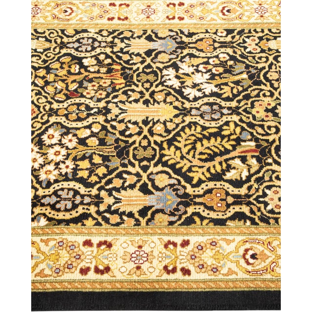 Solo Rugs Mogul, One-of-a-Kind Hand-Knotted Runner Rug - Black, 2' 7" x 12' 1" For Sale - Image 4 of 8