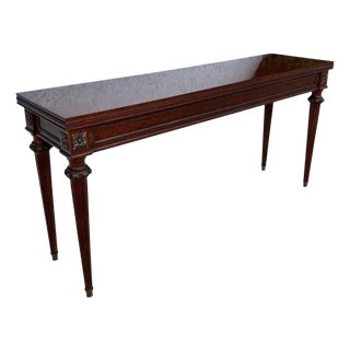 20th Century Louis XVI Style Console Table With Brass Details For Sale