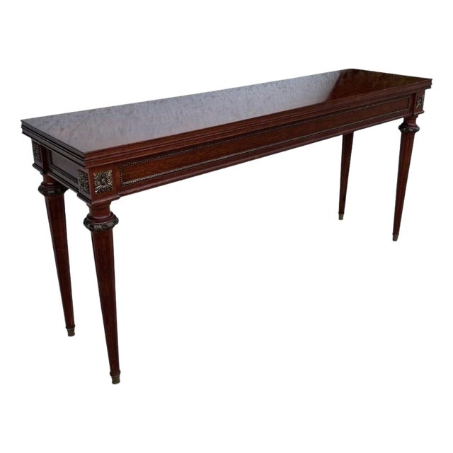 20th Century Louis XVI Style Console Table With Brass Details For Sale
