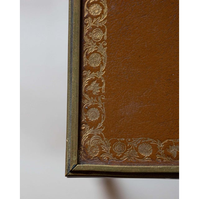 Mid 20th Century Louis XVI Style Writing Table in Walnut with Leather Top and Bronze Details For Sale - Image 10 of 13