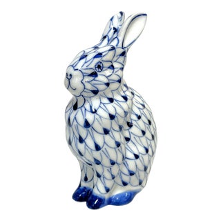 Vintage Herend Style Hand Painted Porcelain Rabbit For Sale