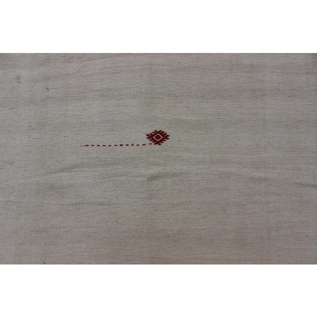 Textile Square-Sized Large Midcentury Turkish Kilim Rug With Subtle Variegated Cream For Sale - Image 7 of 9