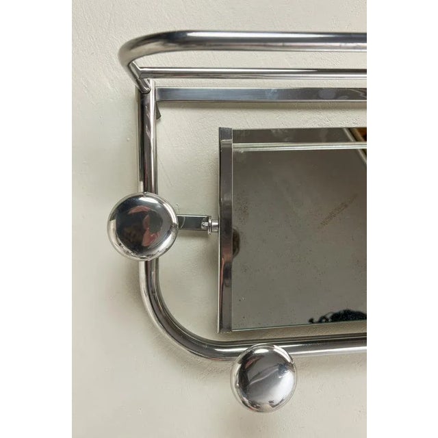 Silver Art Deco French Coat Rack with Mirror, 1930s For Sale - Image 8 of 10
