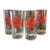 Late 20th Century Set of Four (4) Block Poinsettia Holiday Tall Glasses For Sale