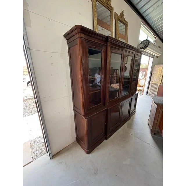 Large 19th Century French Louis XVI Solid Mahogany Bookcases For Sale - Image 12 of 18