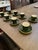 Traditional Late 20th Century Apilco Green + Gold Bistroware Demitasse Cups + Saucers, Set of Ten For Sale - Image 3 of 12