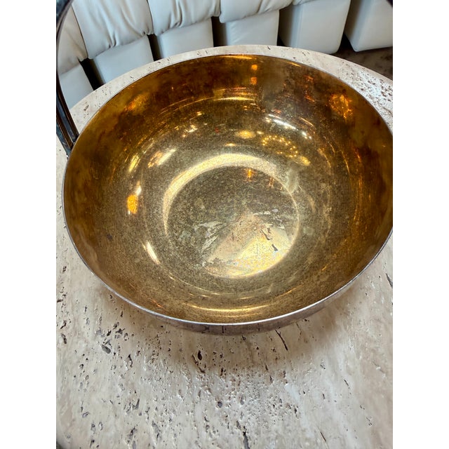 Vintage Italian Silver-Plated and Gilt Metal Basket For Sale - Image 4 of 7