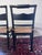 Set of 2 - Vintage Hitchcock Style Stenciled, Black and Gold Painted Chairs, Rush Seats For Sale - Image 11 of 12