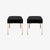 Montage Astor Brass Ottomans in Noir Ultrasuede by Montage, Pair For Sale - Image 4 of 6