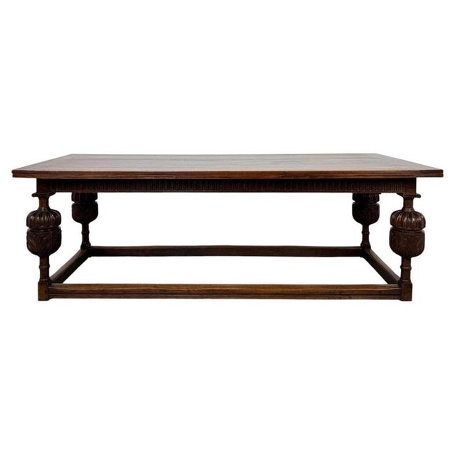 19th Century Antique English Oak Draw-Leaf Dining Table For Sale - Image 9 of 11