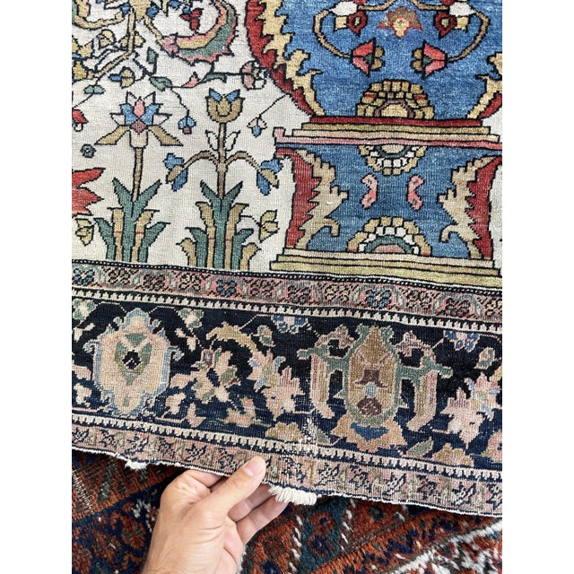 Persian Antique Persian Ferahan Sarouk Blooming Tree of Life Rug, 4.1 x 6.4 For Sale - Image 3 of 13
