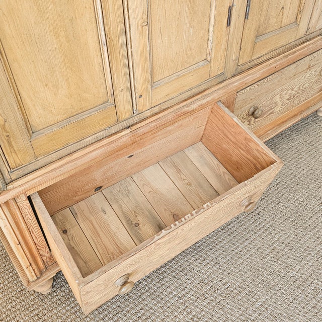 Monumental Antique English Pine Housekeeper’s Cupboard / Linen Press, Circa 1880 For Sale - Image 14 of 16