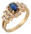 Vintage Sapphire Diamond 18k Yellow Gold Ring, Size 6 For Sale