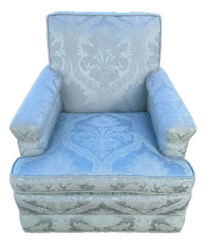 Mid 20th Century Blue Damask Club Chair