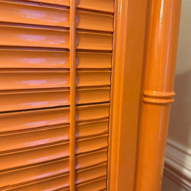 Orange 1970s Henry Link Bali Hai Faux Bamboo Lacquered Chest For Sale - Image 8 of 10