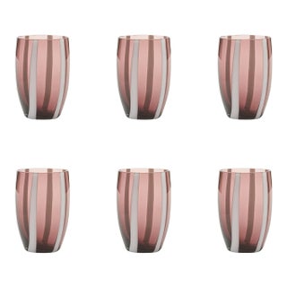 Zafferano Gessato Tumbler in Amethyst - Set of 6 For Sale