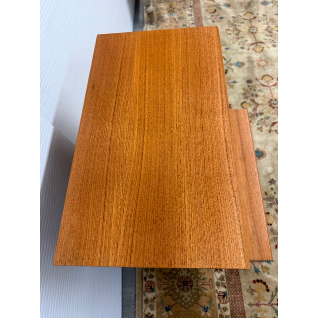 Teak Wood Mid 20th Century Nightstands, Pair For Sale - Image 11 of 12