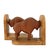 2 original vintage bookends from the 1960s made of wood - teak & oak, with two carved buffaloes, in an extraordinary...