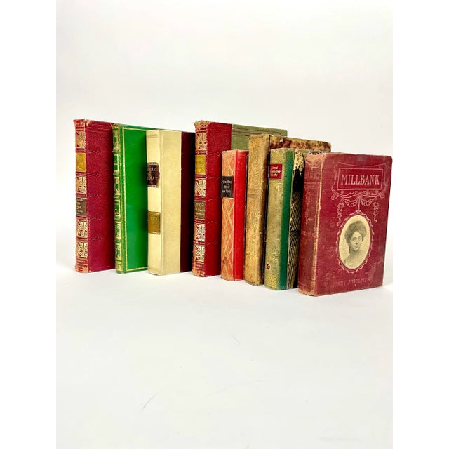 Gorgeous set of books with leather and marbled bindings, gilt tooling. Five German titles, one French title, and two...