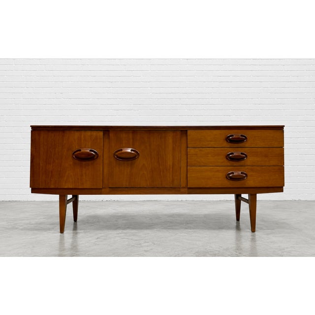 Beautility Rare Mid Century Modern Danish Teak Credenza / Media Stand, C. 1960's For Sale - Image 4 of 16