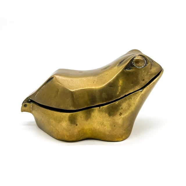 Vintage Brass Frog Trinket Box – Hollywood Regency / Whimsical For Sale - Image 9 of 12