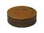 Asian Antique Vintage Handmade Round Brown Golden Scenery Artistic Wood Box For Sale - Image 3 of 9