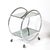 Art Deco Style Round Form Tubular Two-Tier Bar Cart in Chrome and Smoked Mirror For Sale - Image 9 of 13