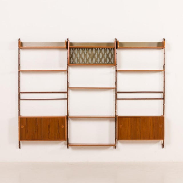 Wood Ergo Three Bay Wall Unit by John Texmon, Nowrway, 1960s For Sale - Image 7 of 18