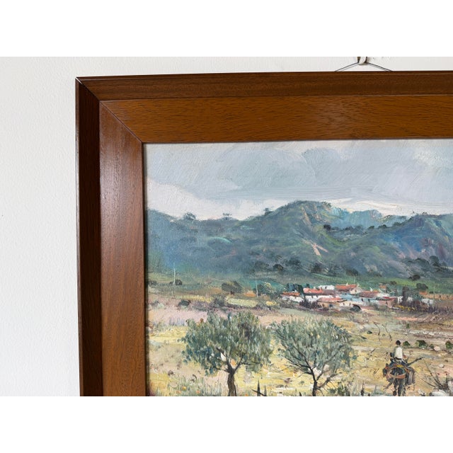 1960s Vintage B. Andreu Countryside Landscape Oil on Canvas Painting, Framed For Sale In Miami - Image 6 of 12