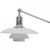 Poul henningsen ph2/1 piano lamp with a chrome frame and white opal glass shades. The lamp is from the 1990s and appears...